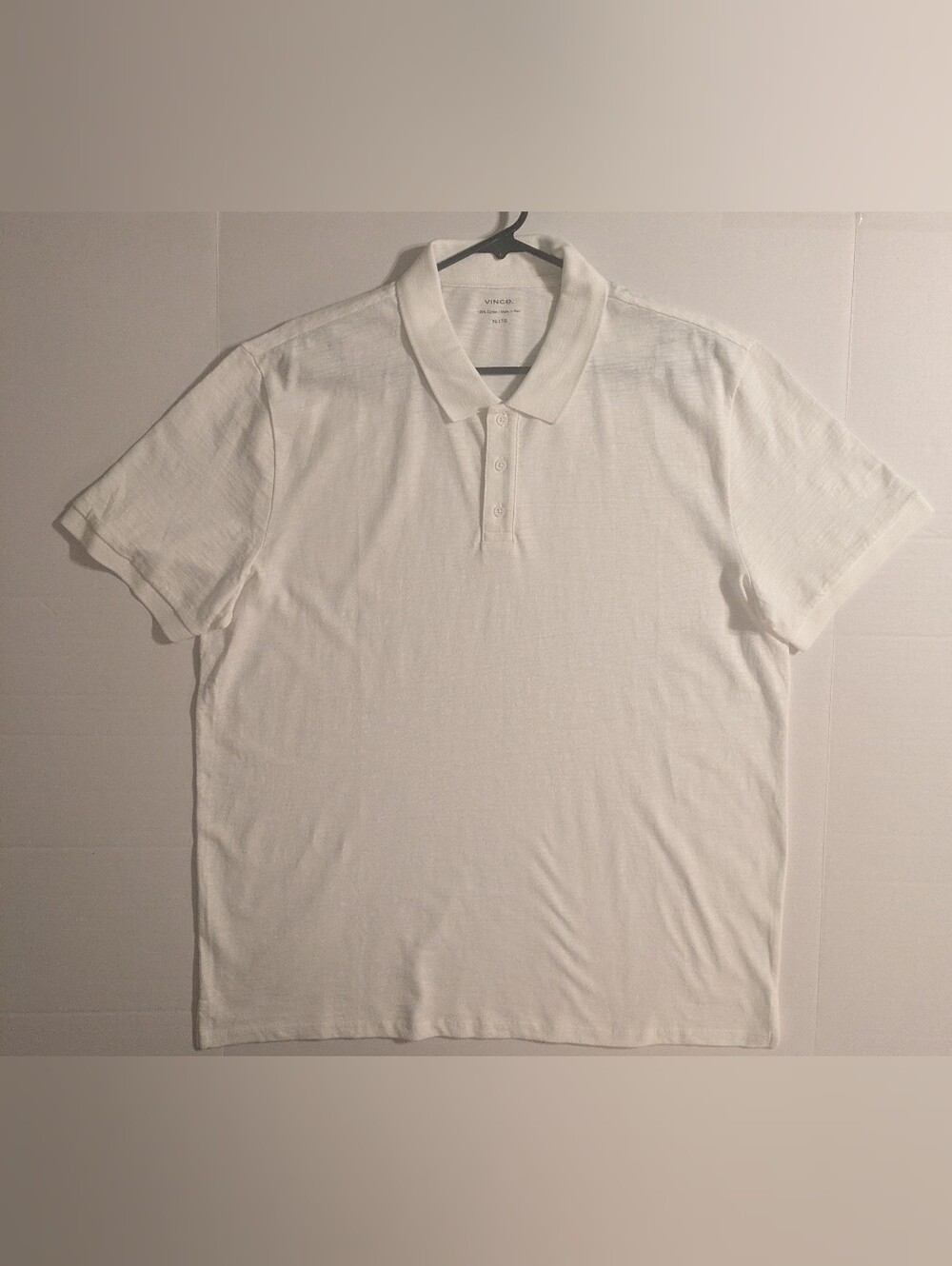 Vince White Men’s Polo Shirt - Classic Short Sleeve- XL (NWOT)